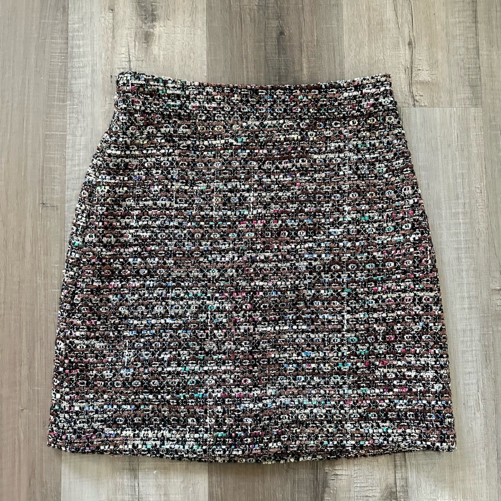 Ann Taylor Petite Tweed Shimmer Shift Skirt - 2P